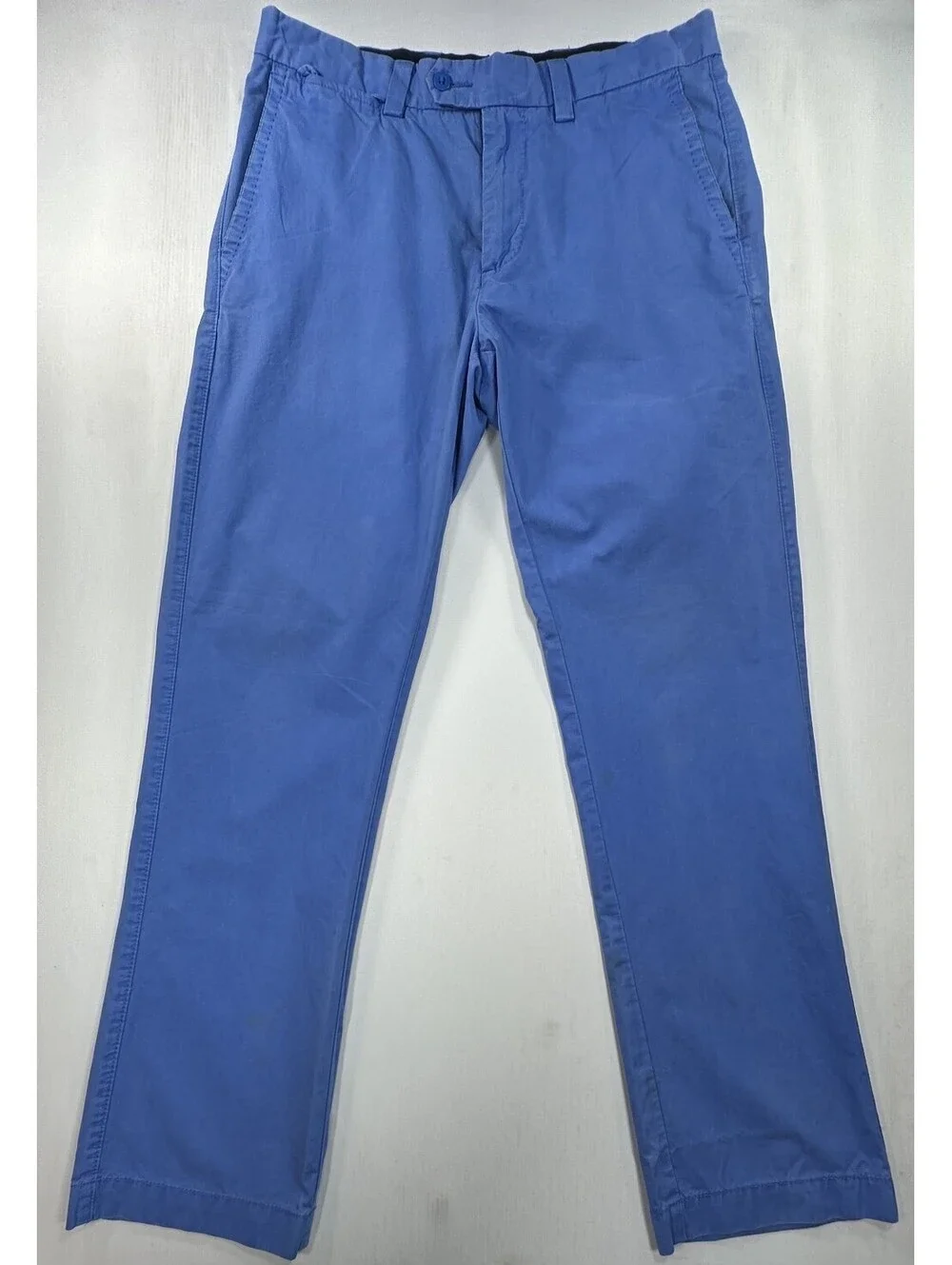 Cremieux 100% Cotton Flat Straight Chinos Blue Mens 33/32